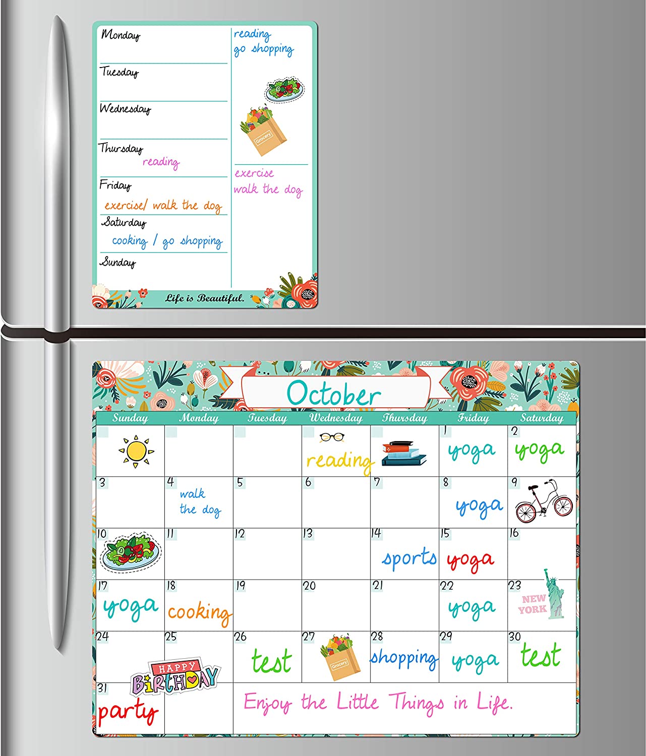 Dry Erase Fridge Magnetic Calendar for Refrigerator White Board